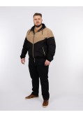 Blouson à capuche bicolore grande taille noir