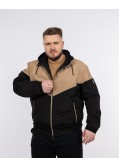 Blouson à capuche bicolore grande taille noir