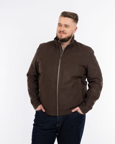 Blouson suédine grande taille marron