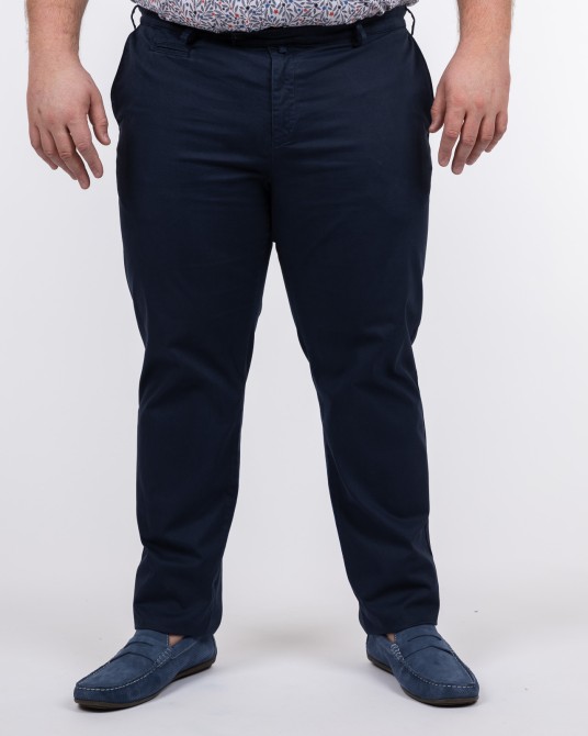 Pantalon chino grande taille bleu indigo