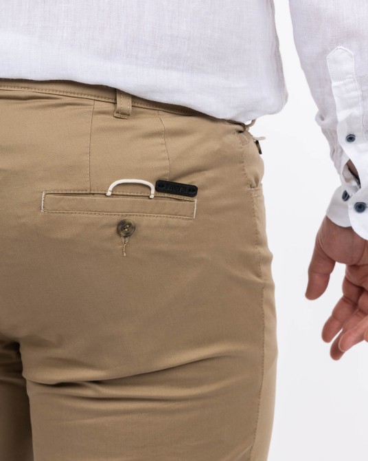 Pantalon chino twill grande taille beige