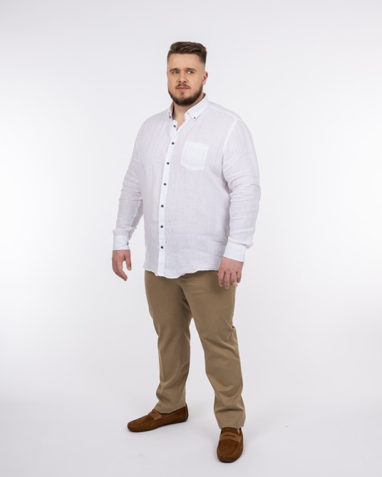 Pantalon chino twill grande taille beige