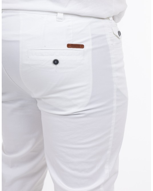 Pantalon chino twill grande taille blanc