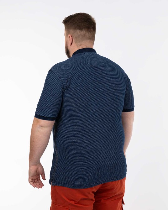 Polo à rayures grande taille bleu indigo