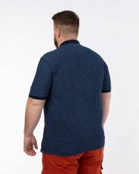 Polo à rayures grande taille bleu indigo