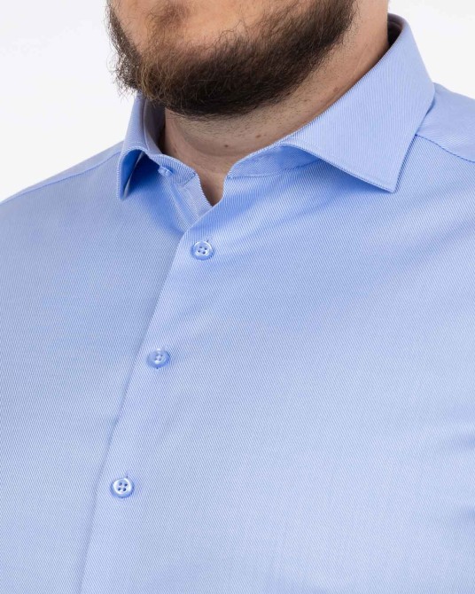 Chemise twill non iron grande taille bleu