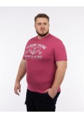 T-shirt col rond flammé grande taille rose