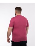 T-shirt col rond flammé grande taille rose