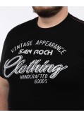 T-shirt col rond Vintage grande taille noir