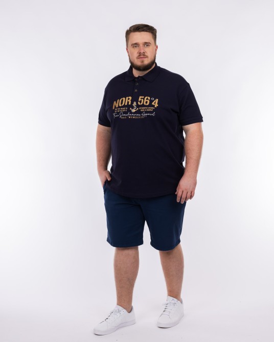 Polo piqué grande taille bleu marine