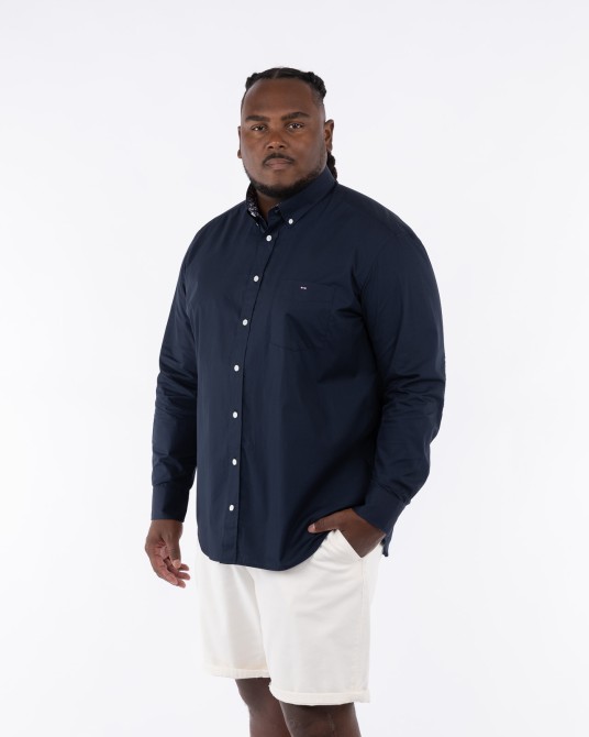 Chemise à coudières grande taille bleu marine