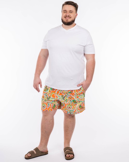 Short de bain grande taille orange