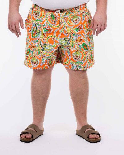 Short de bain grande taille orange