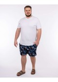 Short de bain tropical grande taille bleu marine