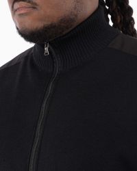 Gilet zippé en laine grande taille noir