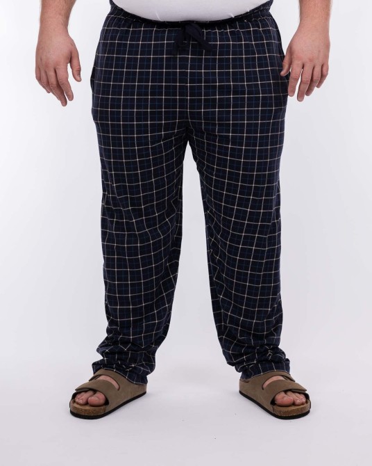 Pantalon de pyjama à carreaux grande taille bleu marine