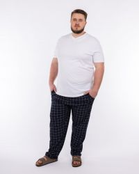 Pantalon de pyjama à carreaux grande taille bleu marine