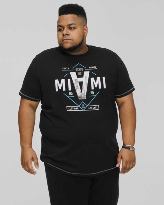 Tee shirt Miami grande taille noir