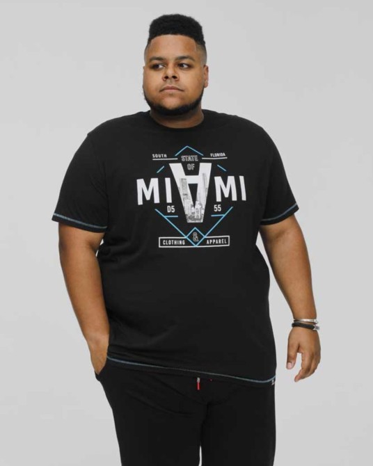 Tee shirt Miami grande taille noir