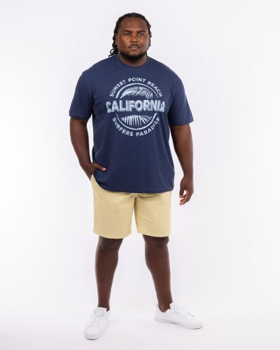T-shirt col rond California grande taille bleu marine