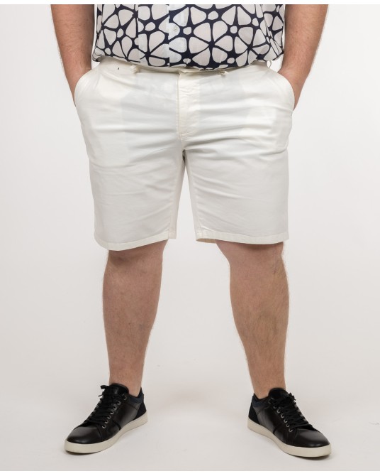 Short chino twill grande taille blanc cassé