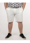 Short chino twill grande taille blanc cassé