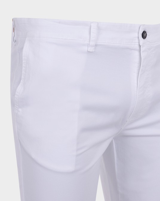 Pantalon chino pour homme grand blanc