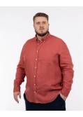 Chemise en lin grande taille rouge