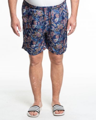 Short de bain fantaisie grande taille bleu marine