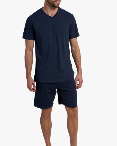 Pyjashort col V grande taille marine