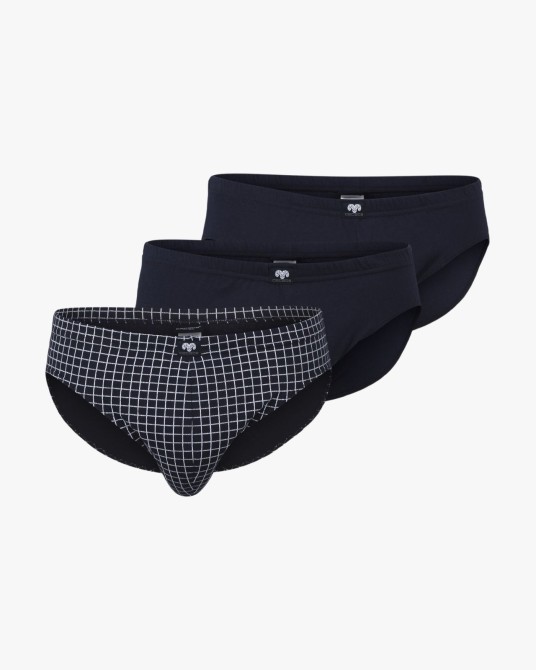 Pack de 3 slips grande taille à carreaux bleu