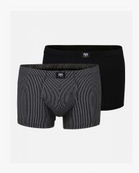 Lot de 2 boxers grande taille uni et rayures noir