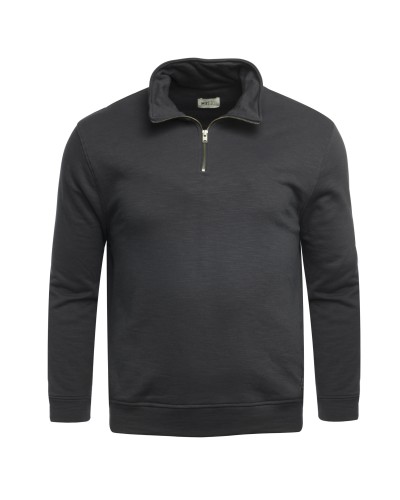 Sweat demi zippé grande taille bleu marine mn03