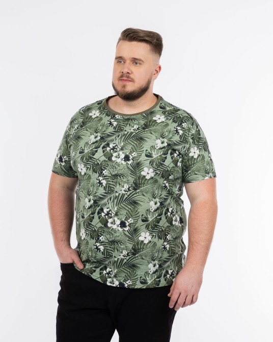 T-shirt flammé grande taille vert