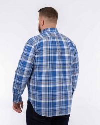 Chemise oxford à carreaux grande taille bleu