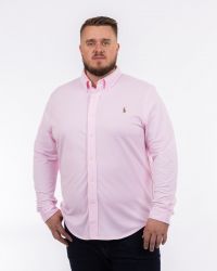 Chemise oxford en maille grande taille rose