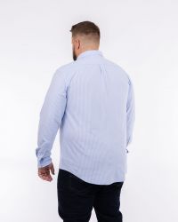 Chemise oxford en maille rayée grande taille bleu clair