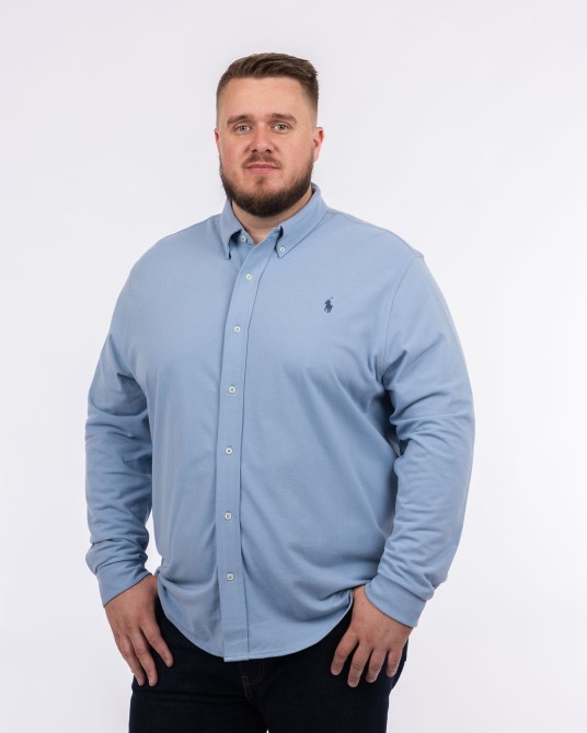 Chemise en maille grande taille bleu clair