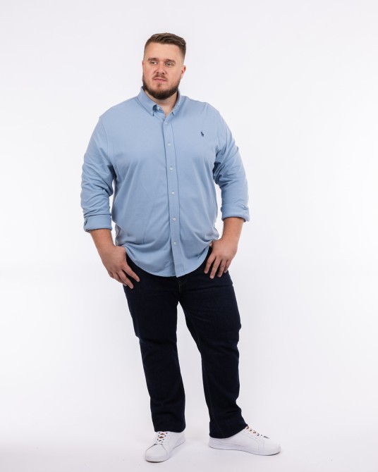 Chemise en maille grande taille bleu clair