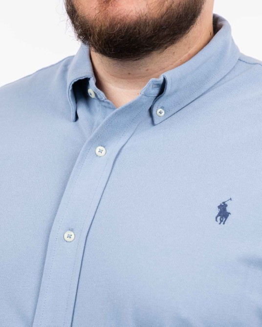 Chemise en maille grande taille bleu clair