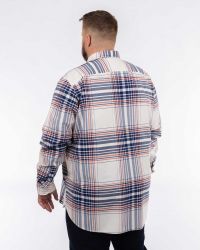 Chemise oxford à carreaux grande taille écru