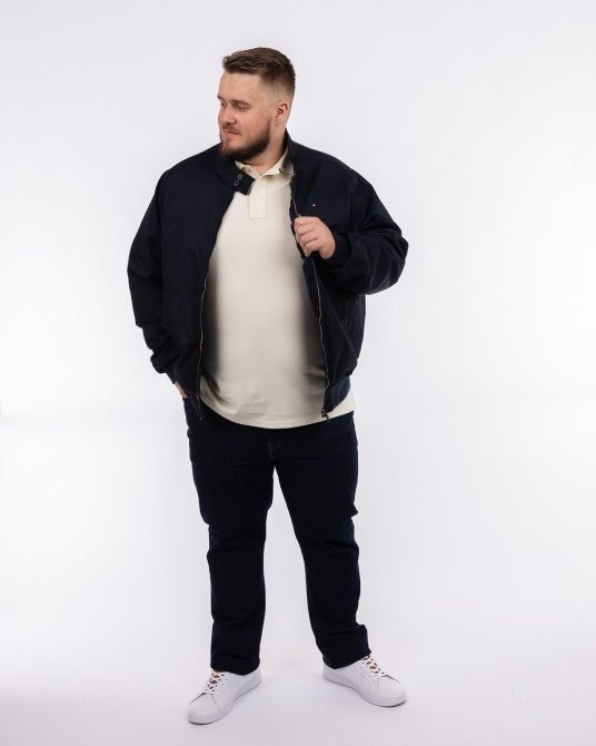 Blouson en coton grande taille bleu marine