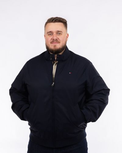 Blouson en coton grande taille bleu marine