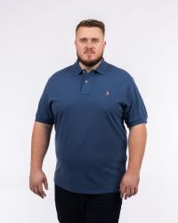 Polo piqué grande taille bleu foncé