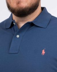 Polo piqué grande taille bleu foncé