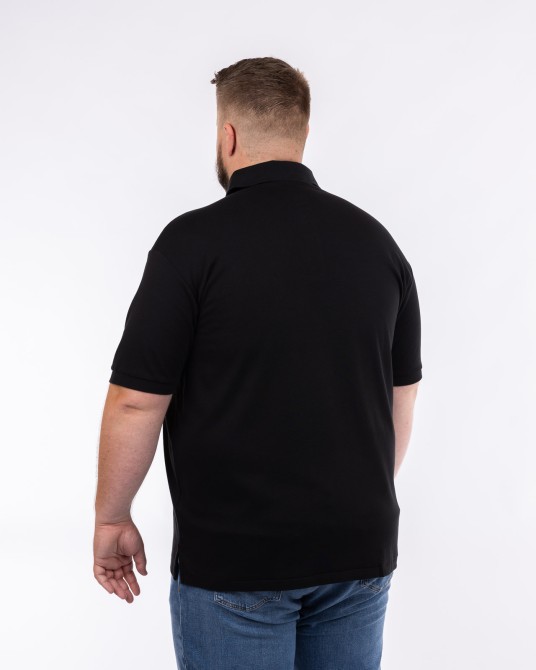 Polo interlock grande taille noir