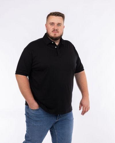 Polo interlock grande taille noir