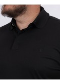 Polo interlock grande taille noir