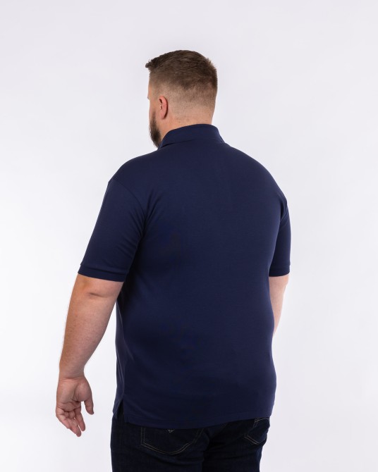 Polo interlock grande taille bleu marine