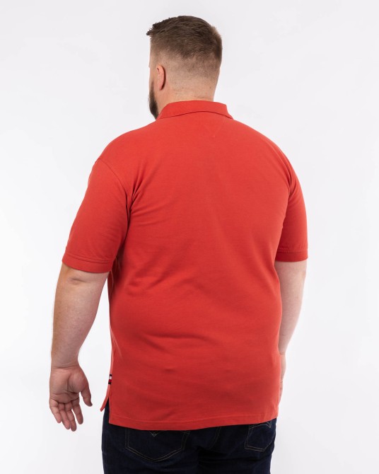 Polo piqué grande taille rouge terracotta